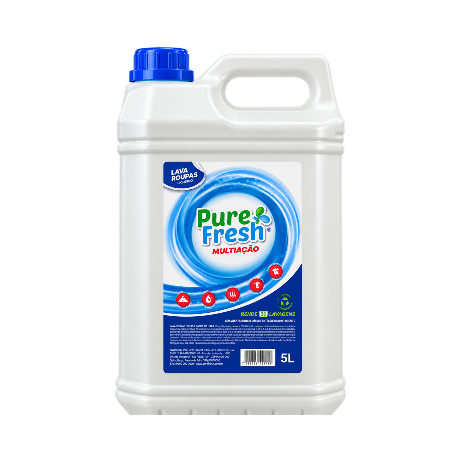 Lava Roupas Multiação Com Bicarbonato Pure Fresh 5L